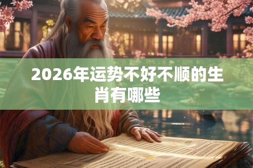 2026年运势不好不顺的生肖有哪些