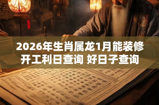 2026年生肖属龙1月能装修开工利日查询 好日子查询 2026年生肖属龙1月能装修开工利日查询 好日子查询