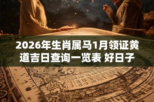 2026年生肖属马1月领证黄道吉日查询一览表 好日子选择看八字 2026年生肖属马1月领证黄道吉日查询一览表 好日子选择看八字