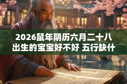 2026鼠年阴历六月二十八出生的宝宝好不好 五行缺什么