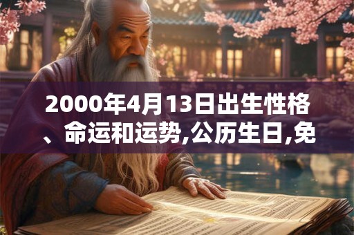 2000年4月13日出生性格、命运和运势,公历生日,免费算命 2000年4月13日出生性格、命运和运势,公历生日,免费算命
