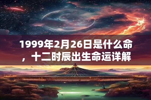 1999年2月26日是什么命，十二时辰出生命运详解