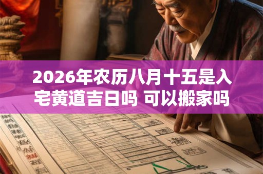2026年农历八月十五是入宅黄道吉日吗 可以搬家吗 2026年农历八月十五是入宅黄道吉日吗 可以搬家吗