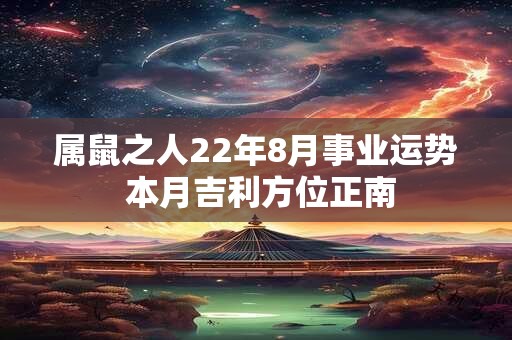 属鼠之人22年8月事业运势 本月吉利方位正南 属鼠之人22年8月事业运势 本月吉利方位正南