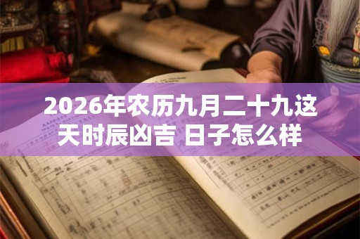 2026年农历九月二十九这天时辰凶吉 日子怎么样