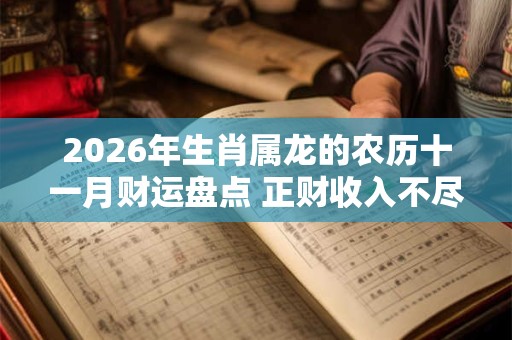 2026年生肖属龙的农历十一月财运盘点 正财收入不尽如意