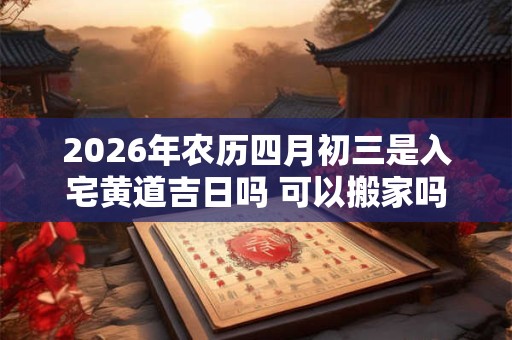 2026年农历四月初三是入宅黄道吉日吗 可以搬家吗 2026年农历四月初三是入宅黄道吉日吗 可以搬家吗