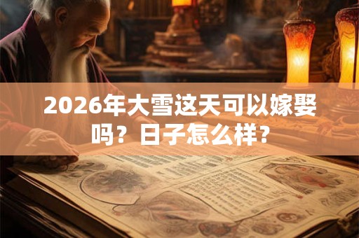 2026年大雪这天可以嫁娶吗?日子怎么样? 2026年大雪这天可以嫁娶吗?日子怎么样?