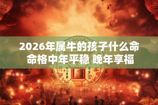 2026年属牛的孩子什么命 命格中年平稳 晚年享福 2026年属牛的孩子什么命 命格中年平稳 晚年享福