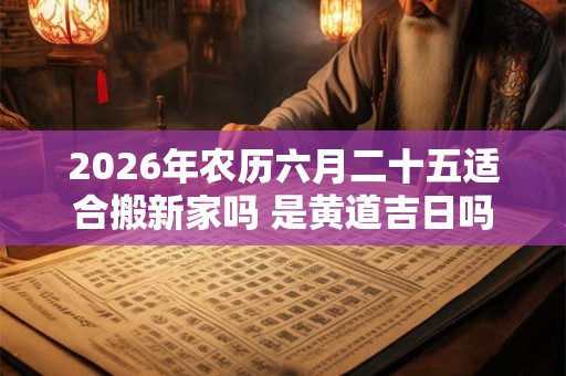 2026年农历六月二十五适合搬新家吗 是黄道吉日吗 2026年农历六月二十五适合搬新家吗 是黄道吉日吗