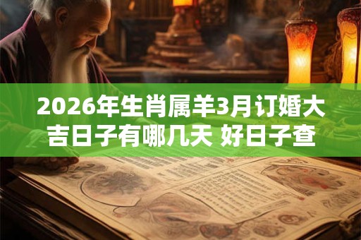 2026年生肖属羊3月订婚大吉日子有哪几天 好日子查询 2026年生肖属羊3月订婚大吉日子有哪几天 好日子查询