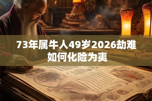 73年属牛人49岁2026劫难 如何化险为夷 73年属牛人49岁2026劫难 如何化险为夷