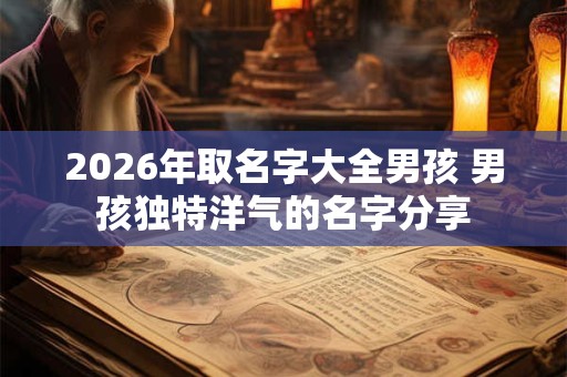 2026年取名字大全男孩 男孩独特洋气的名字分享