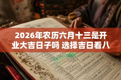 2026年农历六月十三是开业大吉日子吗 选择吉日看八字
