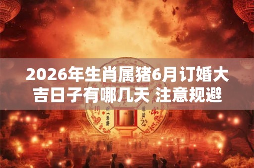 2026年生肖属猪6月订婚大吉日子有哪几天 注意规避今日所冲 2026年生肖属猪6月订婚大吉日子有哪几天 注意规避今日所冲