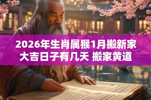 2026年生肖属猴1月搬新家大吉日子有几天 搬家黄道吉日 2026年生肖属猴1月搬新家大吉日子有几天 搬家黄道吉日