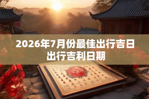 2026年7月份最佳出行吉日 出行吉利日期