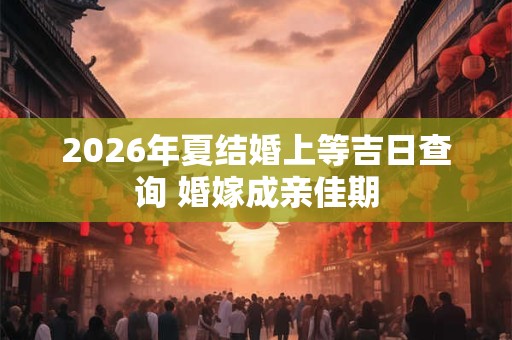 2026年夏结婚上等吉日查询 婚嫁成亲佳期