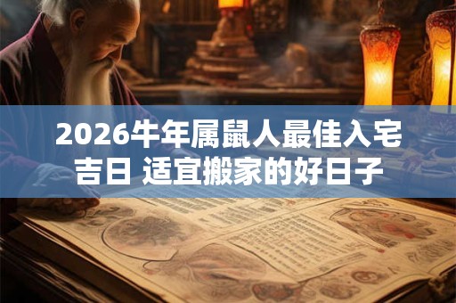 2026牛年属鼠人最佳入宅吉日 适宜搬家的好日子 2026牛年属鼠人最佳入宅吉日 适宜搬家的好日子