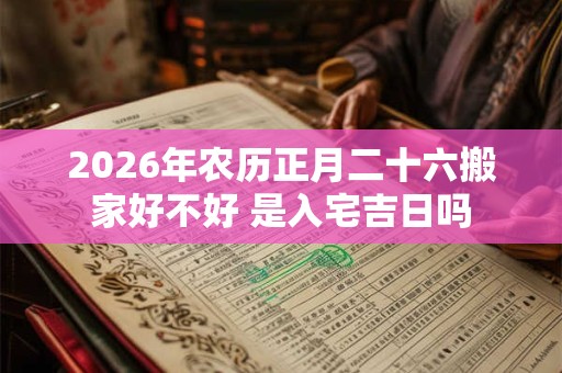 2026年农历正月二十六搬家好不好 是入宅吉日吗