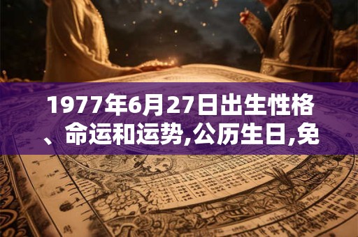 1977年6月27日出生性格、命运和运势,公历生日,免费算命