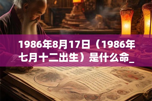 1986年8月17日（1986年七月十二出生）是什么命_命运如何