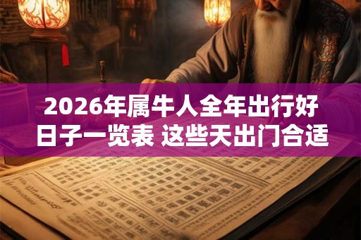 2026年属牛人全年出行好日子一览表 这些天出门合适 2026年属牛人全年出行好日子一览表 这些天出门合适