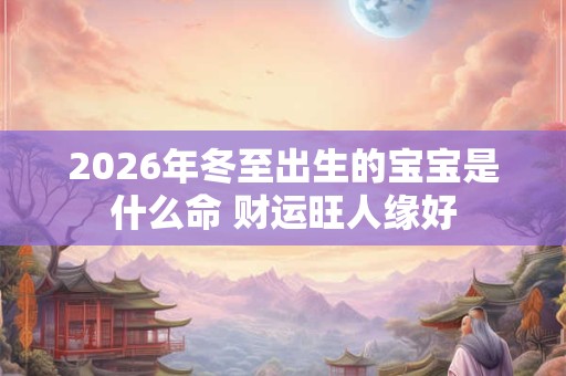 2026年冬至出生的宝宝是什么命 财运旺人缘好 2026年冬至出生的宝宝是什么命 财运旺人缘好