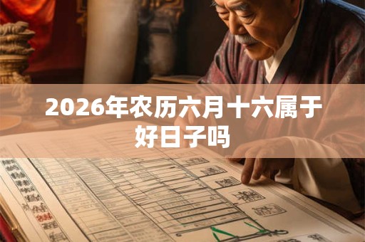 2026年农历六月十六属于好日子吗 2026年农历六月十六属于好日子吗