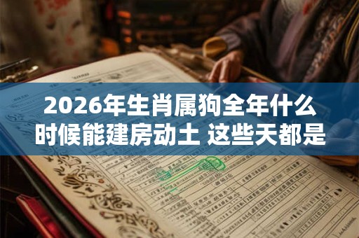 2026年生肖属狗全年什么时候能建房动土 这些天都是吉日