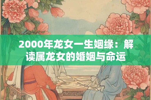 2000年龙女一生姻缘:解读属龙女的婚姻与命运 2000年龙女一生姻缘:解读属龙女的婚姻与命运