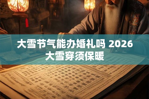 大雪节气能办婚礼吗 2026大雪穿须保暖 大雪节气能办婚礼吗 2026大雪穿须保暖