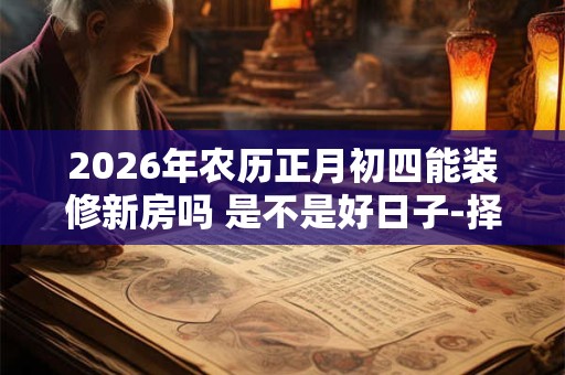 2026年农历正月初四能装修新房吗 是不是好日子-择吉日网 2026年农历正月初四能装修新房吗 是不是好日子-择吉日网