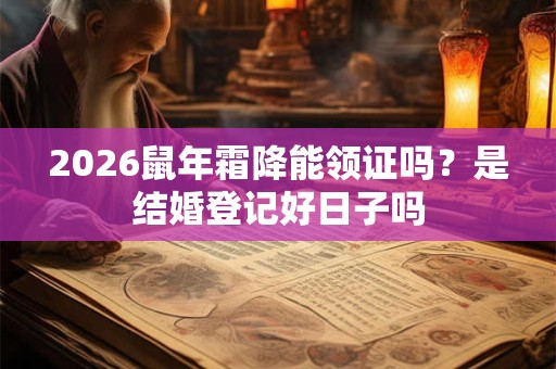 2026鼠年霜降能领证吗？是结婚登记好日子吗