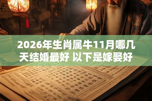 2026年生肖属牛11月哪几天结婚最好 以下是嫁娶好日子