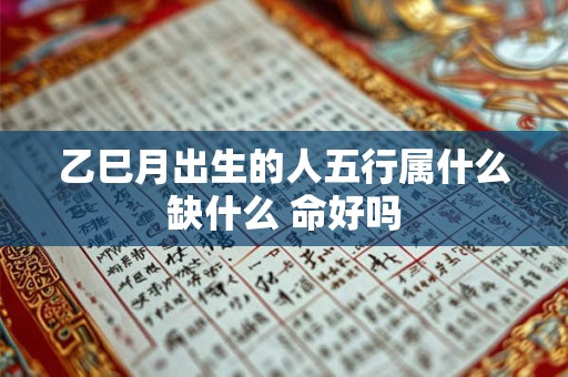 乙巳月出生的人五行属什么缺什么 命好吗 乙巳月出生的人五行属什么缺什么 命好吗
