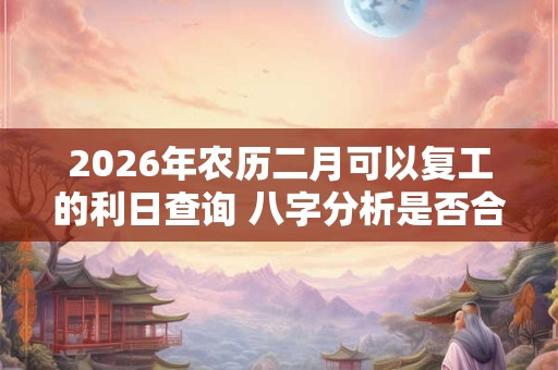2026年农历二月可以复工的利日查询 八字分析是否合适