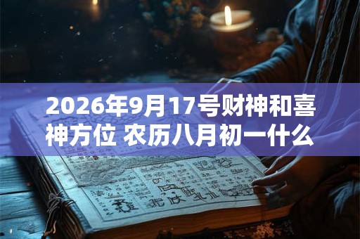 2026年9月17号财神和喜神方位 农历八月初一什么时辰吉