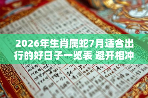 2026年生肖属蛇7月适合出行的好日子一览表 避开相冲生肖 2026年生肖属蛇7月适合出行的好日子一览表 避开相冲生肖