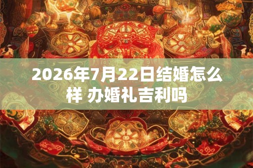 2026年7月22日结婚怎么样 办婚礼吉利吗