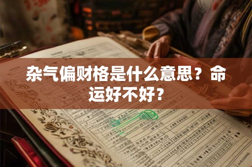 杂气偏财格是什么意思?命运好不好? 杂气偏财格是什么意思?命运好不好?