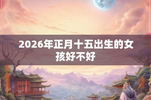 2026年正月十五出生的女孩好不好