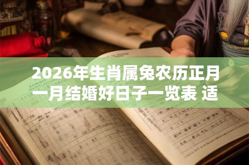 2026年生肖属兔农历正月一月结婚好日子一览表 适宜嫁娶的吉日