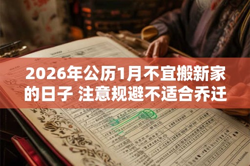 2026年公历1月不宜搬新家的日子 注意规避不适合乔迁的日子