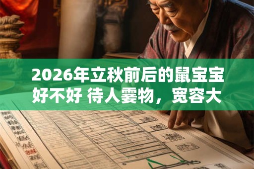 2026年立秋前后的鼠宝宝好不好 待人霎物,宽容大方 2026年立秋前后的鼠宝宝好不好 待人霎物,宽容大方