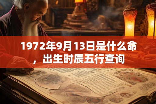 1972年9月13日是什么命,出生时辰五行查询 1972年9月13日是什么命,出生时辰五行查询