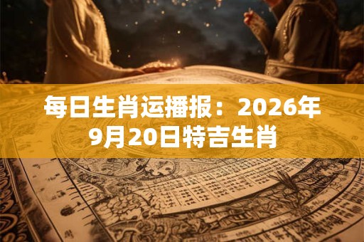 每日生肖运播报：2026年9月20日特吉生肖