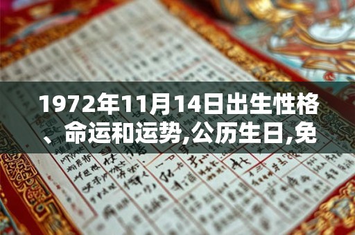 1972年11月14日出生性格、命运和运势,公历生日,免费算命