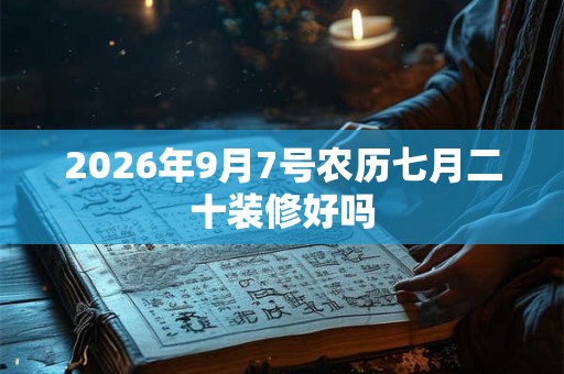 2026年9月7号农历七月二十装修好吗 2026年9月7号农历七月二十装修好吗