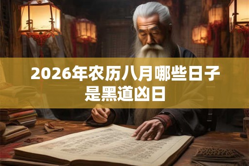 2026年农历八月哪些日子是黑道凶日 2026年农历八月哪些日子是黑道凶日